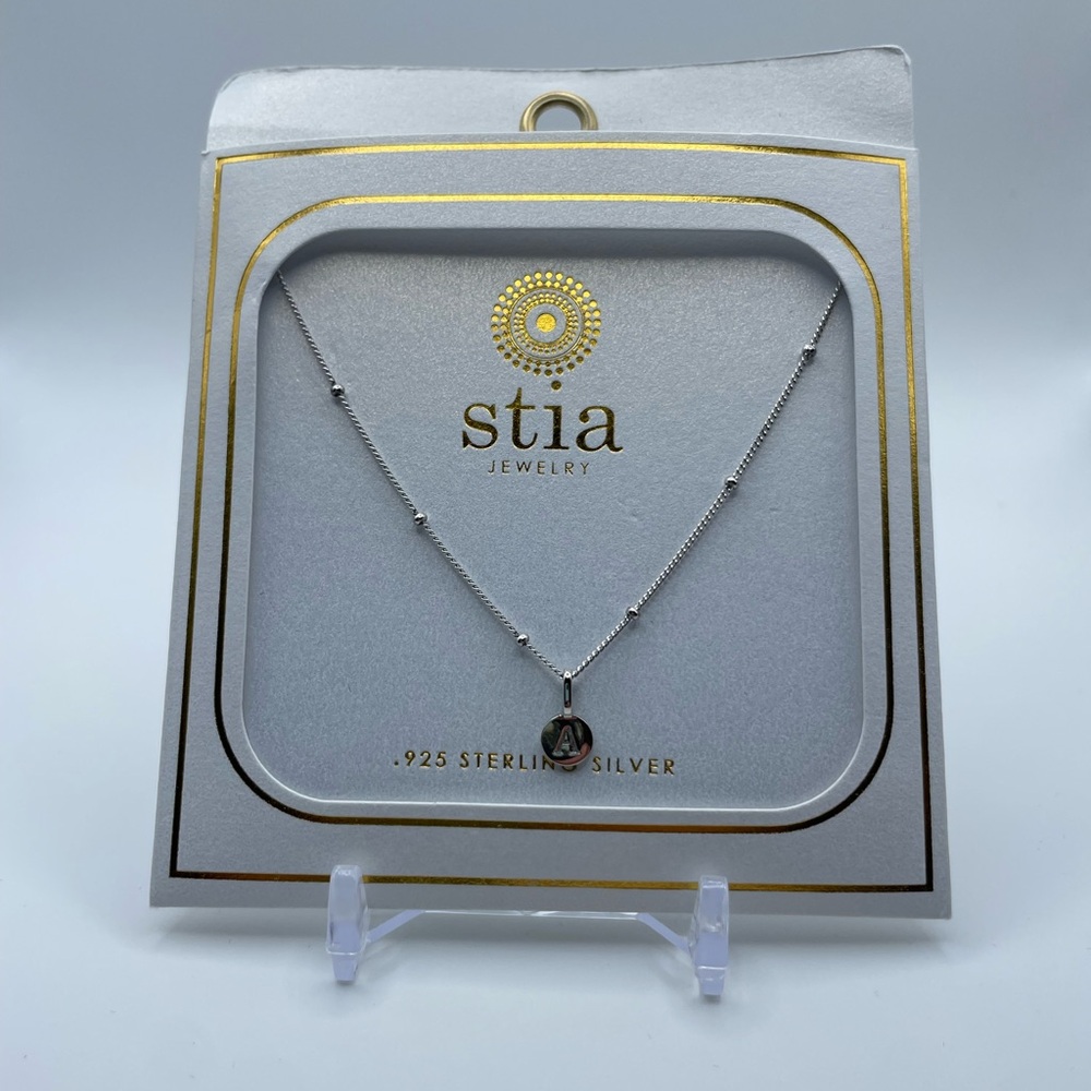 Stia Sterling Silver “A” Initial Necklace New In Box